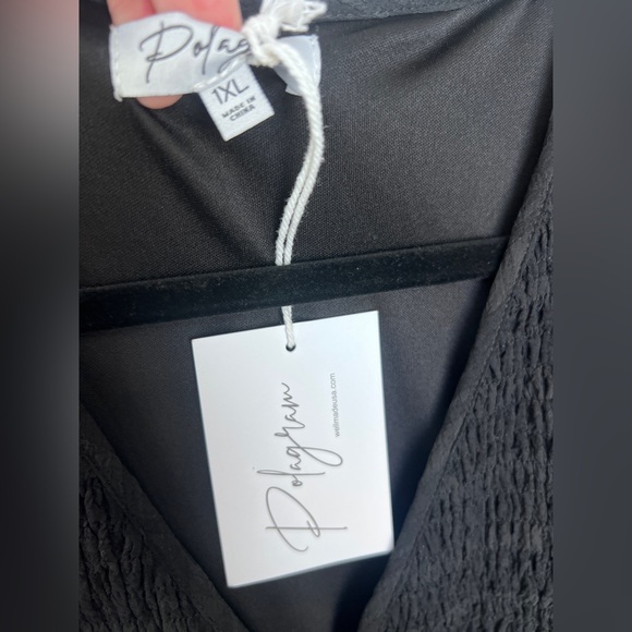 Polagram Black Maxi Dress 1X NWT - Picture 4 of 11